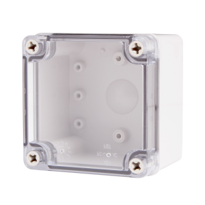 Plastic Enclosure, ABS gray body & PC clear cover, S type for Lift-off screw cover, W3.94 x L3.94 x D2.95' size, IP67