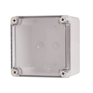 Plastic Enclosure, ABS gray body & PC clear cover, S type for Lift-off screw cover, W4.92 x L4.92 x D2.95" size, IP67