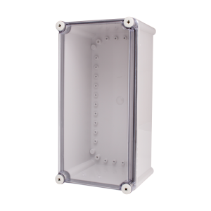 Plastic Enclosure, ABS gray body & PC clear cover, S type for Lift-off screw cover, W7.48 x L14.96 x D7.09" size, IP67