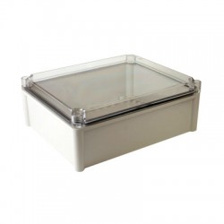 Plastic Enclosure, PC gray body & PC clear cover, S type for Lift-off screw cover, W11.02 x L13.39 x D5.12" size, IP67 (UL)