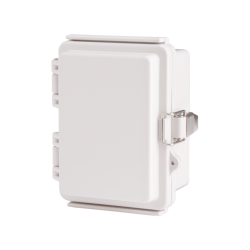 Plastic Enclosure, PC, Gray color, P type for molded hinge & stainless steel latch, W3.54 x L4.72 x D2.76" size, IP67 (UL)