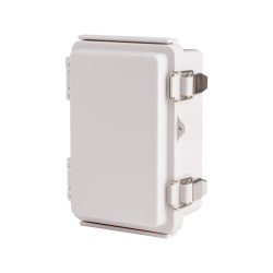 Plastic Enclosure, PC, Gray color, P type for molded hinge & stainless steel latch, W3.94 x L5.91 x D2.76" size, IP67 (UL)