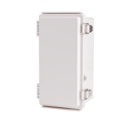 Plastic Enclosure, PC, Gray color, P type for molded hinge & stainless steel latch, W4.33 x L8.27 x D3.94" size, IP67 (UL)