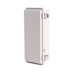 Plastic Enclosure, PC, Gray color, P type for molded hinge & stainless steel latch, W4.33 x L10.24 x D2.95" size, IP67 (UL)
