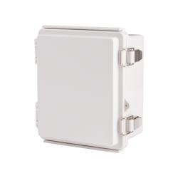 Plastic Enclosure, PC, Gray color, P type for molded hinge & stainless steel latch, W5.12 x L5.91 x D3.35" size, IP67 (UL)