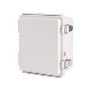 Plastic Enclosure, PC, Gray color, P type for molded hinge & stainless steel latch, W5.12 x L5.91 x D3.35" size, IP67 (UL)