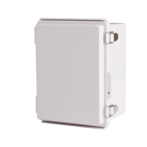 Plastic Enclosure, PC, Gray color, P type for molded hinge & stainless steel latch, W6.30 x L8.27 x D5.12" size, IP67 (UL)