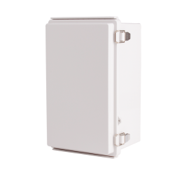 Plastic Enclosure, PC, Gray color, P type for molded hinge & stainless steel latch, W6.30 x L10.24 x D5.12" size, IP67 (UL)