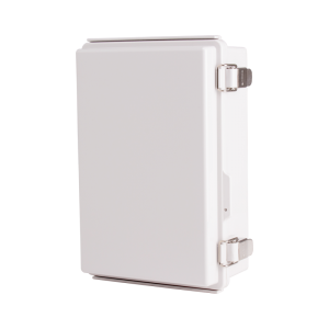Plastic Enclosure, PC, Gray color, P type for molded hinge & stainless steel latch, W7.48 x L11.02 x D3.94" size, IP67 (UL)