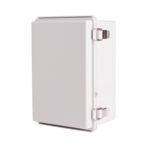 Plastic Enclosure, PC, Gray color, P type for molded hinge & stainless steel latch, W7.48 x L11.02 x D5.51" size, IP67 (UL)