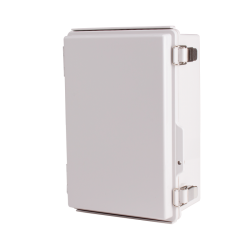 Plastic Enclosure, PC, Gray color, P type for molded hinge & stainless steel latch, W7.87 x L11.81 x D5.12" size, IP67 (UL)