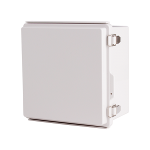 Plastic Enclosure, PC, Gray color, P type for molded hinge & stainless steel latch, W8.27 x L8.27 x D5.12" size, IP67 (UL)