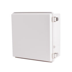 Plastic Enclosure, PC, Gray color, P type for molded hinge & stainless steel latch, W11.81 x L11.81 x D5.91" size, IP67 (UL)