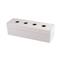 Switch Box, Ø22mm 4 switch holes, W80 x L250 x H70mm, Lift-Off Screw Cover, PC Gray (UL)