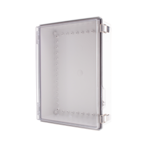 Plastic Enclosure, PC gray body & PC clear cover, P type for molded hinge & stainless steel latch, W11.81 x L15.75 x D4.72" size, IP67 (UL)