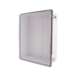 Plastic Enclosure, PC gray body & PC clear cover, P type for molded hinge & stainless steel latch, W15.75 x L19.69 x D6.30" size, IP67 (UL)