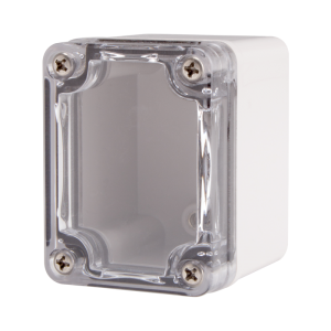 Plastic Enclosure, PC gray body & PC clear cover, S type for Lift-off screw cover, W1.97 x L2.56 x D2.17" size, IP67 (UL)