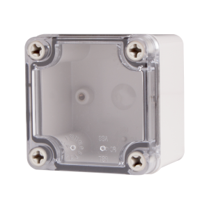 Plastic Enclosure, PC gray body & PC clear cover, S type for Lift-off screw cover, W3.15 x L3.15 x D2.36" size, IP67 (UL)