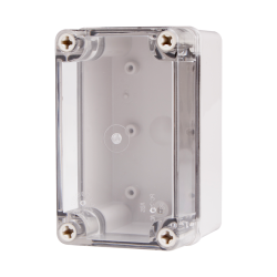 Plastic Enclosure, PC gray body & PC clear cover, S type for Lift-off screw cover, W3.15 x L5.12 x D3.35" size, IP67 (UL)