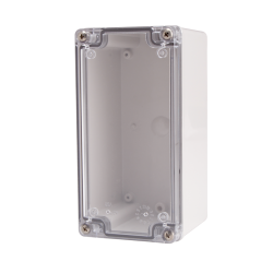 Plastic Enclosure, PC gray body & PC clear cover, S type for Lift-Off screw cover, W3.15 x L6.30 x D3.35" size, IP67 (UL)