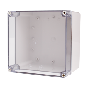 Plastic Enclosure, PC gray body & PC clear cover, S type for Lift-off screw cover, W7.87 x L7.87 x D6.30" size, IP67 (UL)