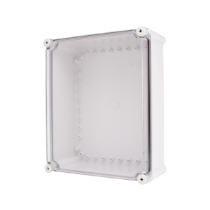 Plastic Enclosure, PC gray body & PC clear cover, S type for Lift-off screw cover, W11.02 x L11.02 x D5.12" size, IP67 (UL)