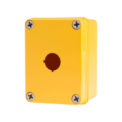 22mm switch box, 1 switch hole,  PC, Yellow color, Lift-off screw cover, 80 x 110 x 70 mm