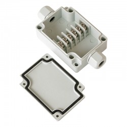 Terminal Box, 6 pins Flat type, Assembled 2 BC-PG9, PBT material, Grey, Opaque cover, W1.96xL2.75xD0.94"