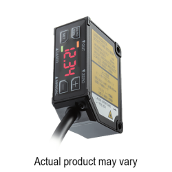 Displacement sensor, Compact size, built in amplifier & digital display, 15mm+/- 5mm measurement range, RS485, CC-link, Class 1 laser, 12 - 24VDC, SUS housing, M12 Pig tail