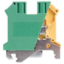 Ground Terminal block, screw clamp, Single level, L42.5xH47.5xW5mm, 8KV/3, 12-26 AWG, Yellow/Green color, 10pcs bundle
