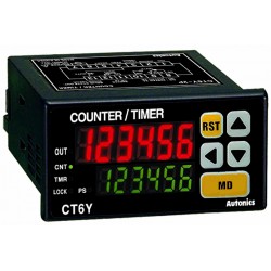 Autonics Counter & Timer, W72xH36mm, 6 digit LED,1 Preset, Relay & NPN Output,  RS485 Communication output, 100-240 VAC