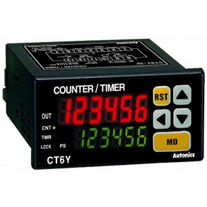 Autonics Counter & Timer, W72xH36mm, 6 digit LED,1 Preset, Relay & NPN Output,100-240 VAC