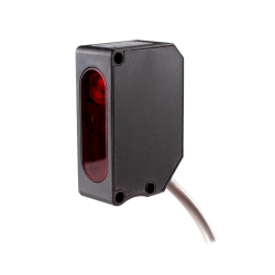 Photoelectric sensor, Class 2 laser, Retro reflective, 0~1.5m sensing range, Transparent sensing, NPN, 2m cable