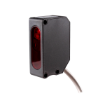 Photoelectric sensor, Class 2 laser, Retro reflective, 1~4m sensing range, Transparent sensing, NPN, 2m cable