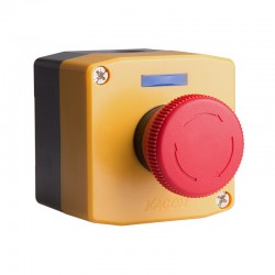 Enclosed E-Stop Switch, Full guard, Red operator, LED plate, 1 NC, 24V AC/DC