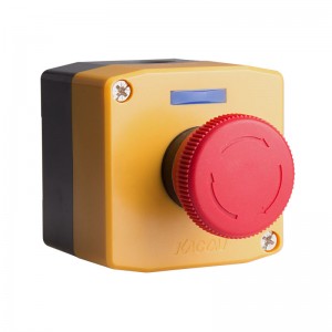 Enclosed E-Stop Switch, Full guard, Red operator, LED plate, 1 NC, 24V AC/DC