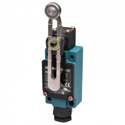 Limit Switch, 72x40x36mm aluminum die-cast body, 1 NO & 1 NC w/ snap action, IP65, Adjustable roller lever actuator