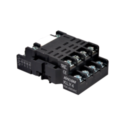 Relay socket for HR710-4P series, 14 pins, DIN Rail, Black color
