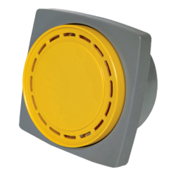 Buzzer, 66mm panel hole, 80mm Square head, 85dB, Continuous sound, IP40, 110V AC