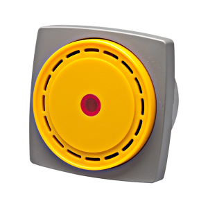 Buzzer, 66mm panel hole, 80mm Square head, 85dB, Continuous sound, LED Indicator, IP40, 12/24VDC