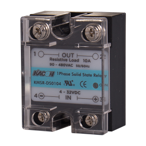 Solid state relay, Single phase, Input 4-32VDC, Load 90-480VAC, 10A, Zero cross