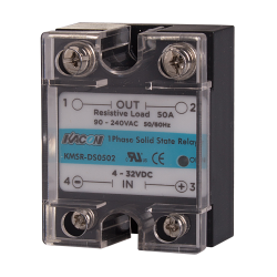Solid state relay, Single phase, Input 4-32VDC, Load 90-240VAC, 50A, Zero cross