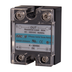 Solid state relay, Single phase, Input 90-264VAC, Load 90-480VAC, 60A, Zero cross