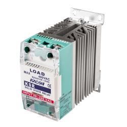 Solid state relay, Slim heatsink, Over temperature alarm, Single phase, Zerocross, Input 90-240VAC, Load Voltage 90-480VAC, 60A
