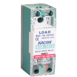 Solid state relay, Over temperature alarm, Single phase, Zerocross, Input 90-240VAC, Load Voltage 90-240VAC, 15A, 5000 dielectric strength