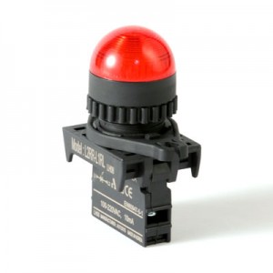 LED Pilot Lamp, 22/25mm Panel hole, Dome head, 110/220VAC,Red