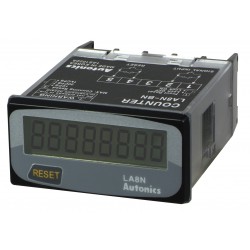 Autonics Counter, Totalizer, 1/32 DIN, 8 digit LCD, 1KCPS, Selectable front reset key, No Voltage Input