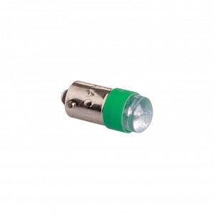 22mm Push button, LED Lamp, 24VAC/DC, 9mm bayonet socket, Green