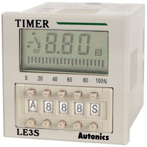 Autonics Timer, LCD 1/16 DIN, Power On-Delay, 0.01sec-10hr setting range, SPDT Timed & SPDT Instant, 24-240 VAC/VDC, 8pin (socket req'd)