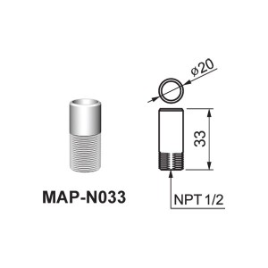 MENICS signal light accessory, Pole, 33mm, NPT 1/2" threaded